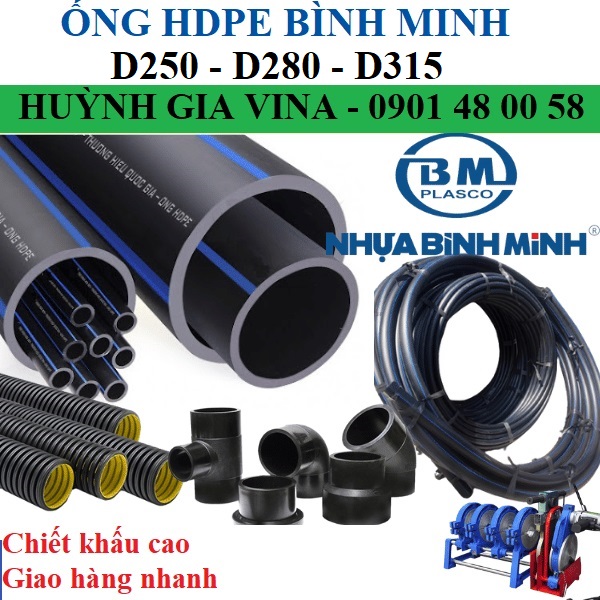 HDPE BÌNH MINH Ø250 - Ø280 - Ø315