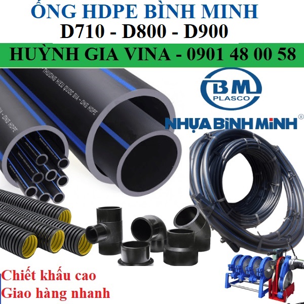 HDPE BÌNH MINH Ø710 - Ø800 - Ø900