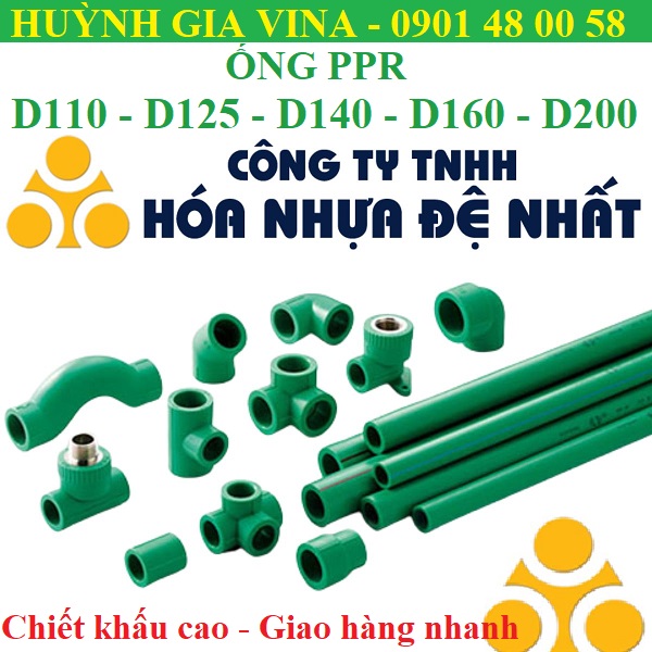 ỐNG PPR ĐỆ NHẤT Ø110 /Ø125 /Ø140 /Ø160 /Ø200