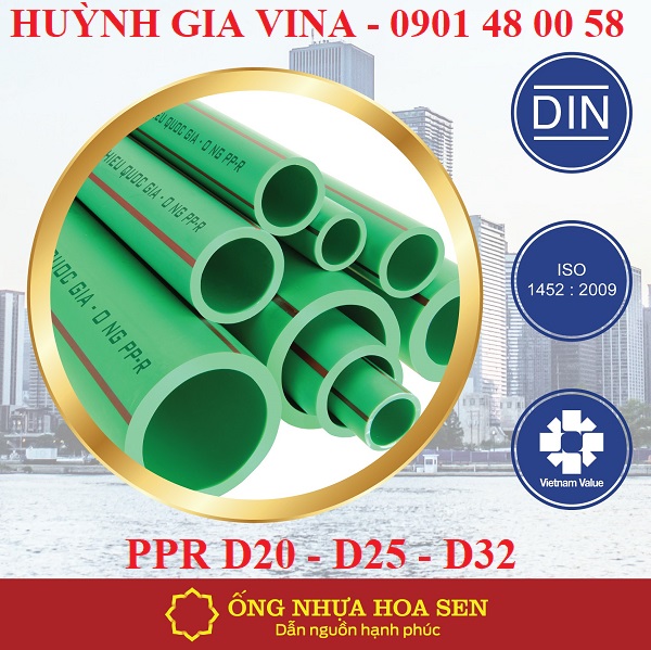 ỐNG PPR HOA SEN Ø20 /Ø25 /Ø32