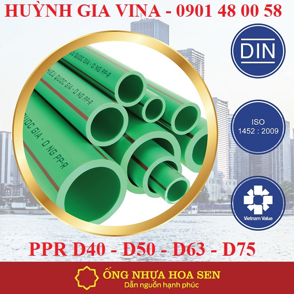 ỐNG PPR HOA SEN Ø40 /Ø50 /Ø63 /Ø75