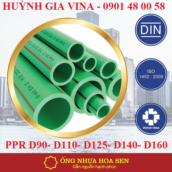 ỐNG PPR HOA SEN Ø90 /Ø110 /Ø125 /Ø140 /Ø160